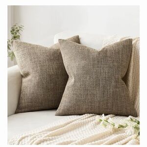 Set of Two Brown Throw Pillows